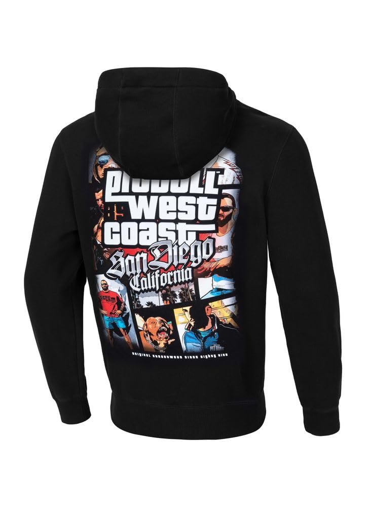 Pitbull Most Wanted felpa con cappuccio uomo cotone nera L