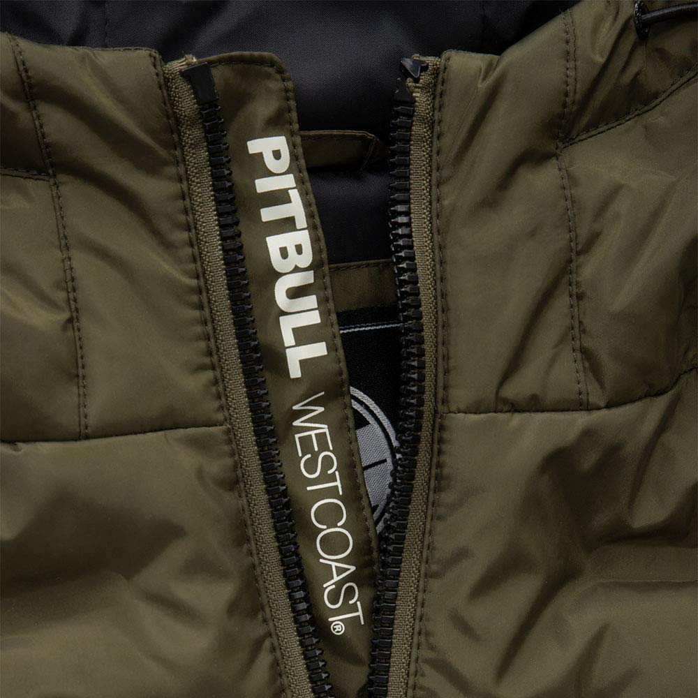 Pitbull Carver gilet trapuntato cappuccio verde S