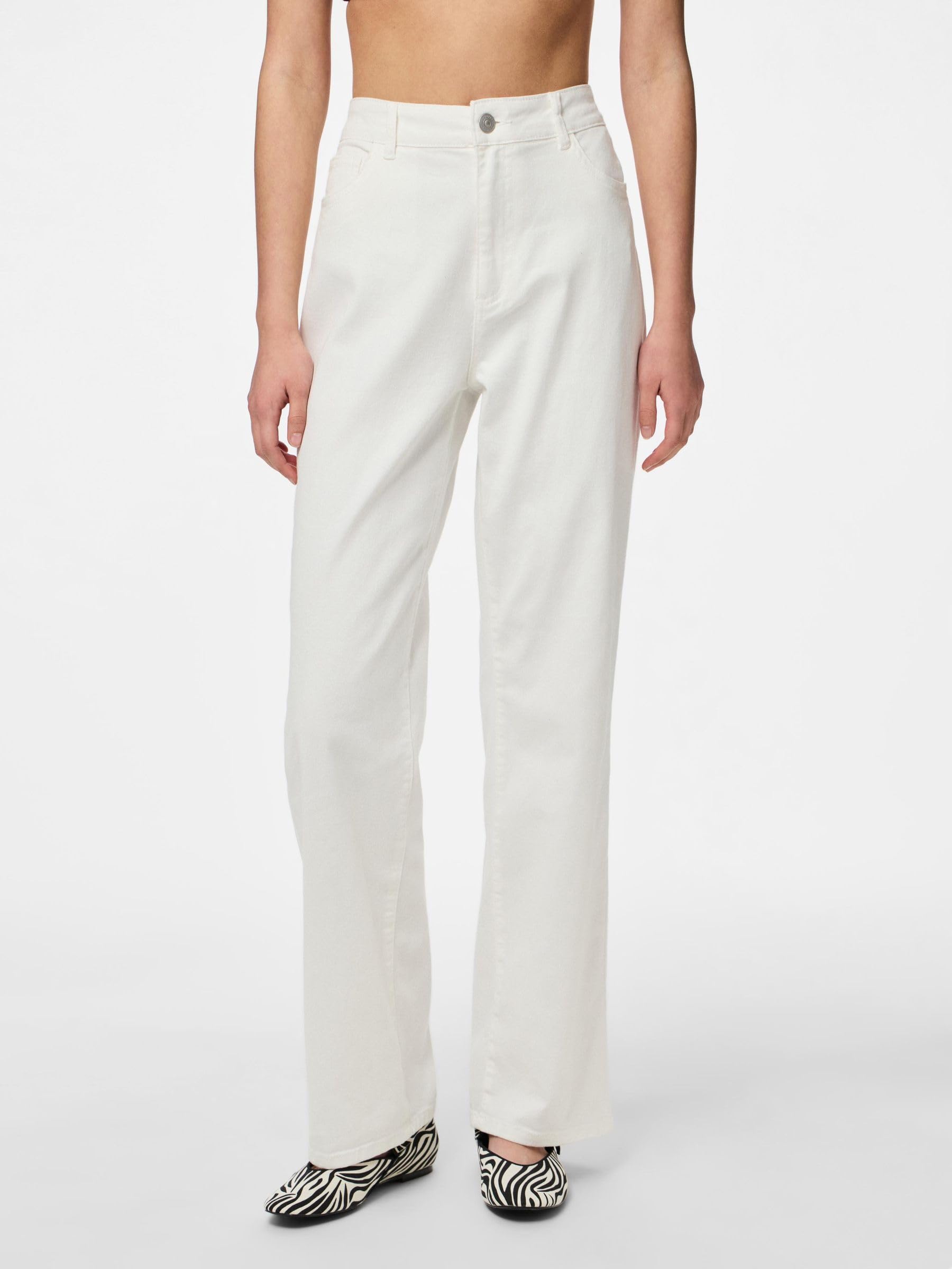 Pieces Pcsalume HW jeans dritti donna taglia 29 vita alta