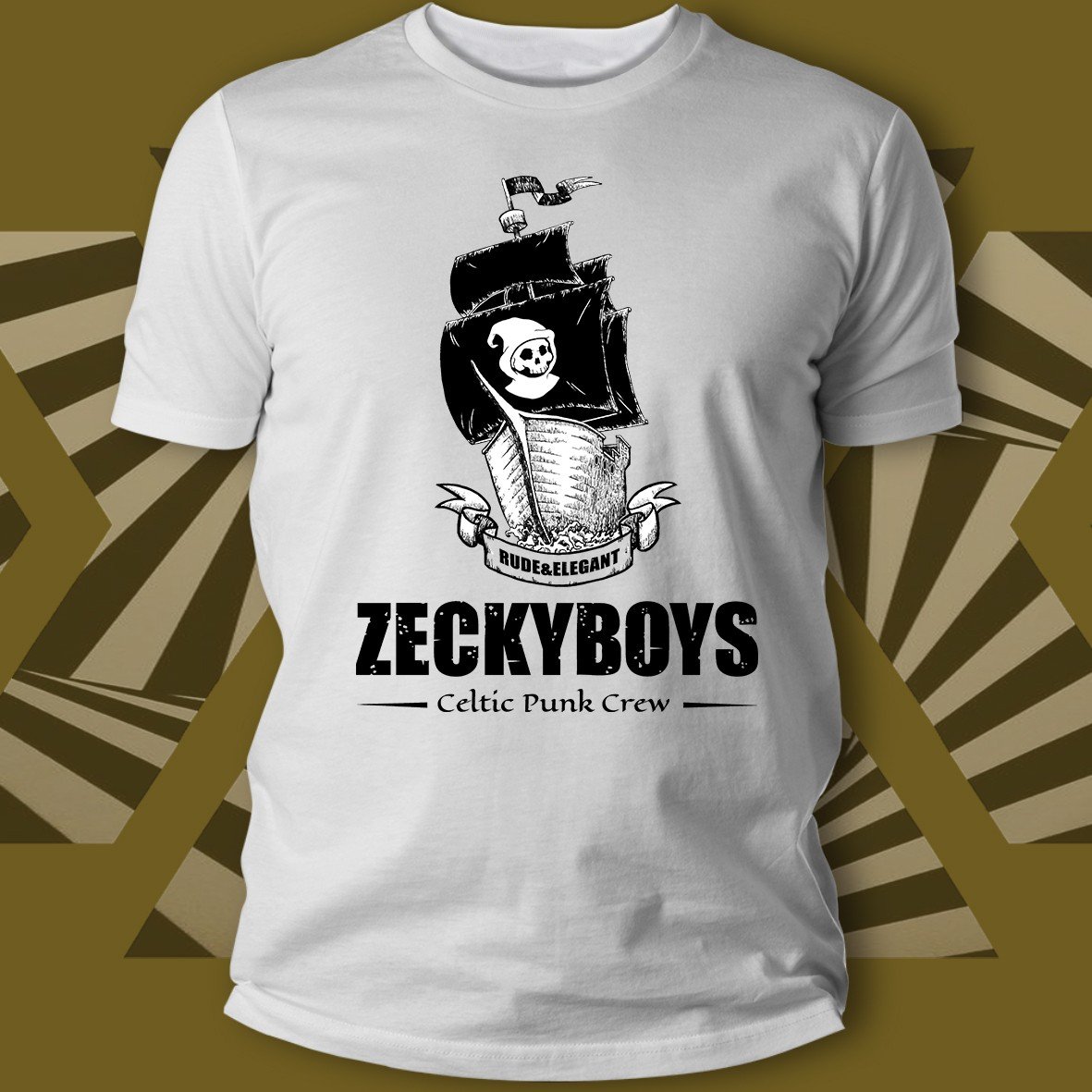 Zeckyboys Tee-Records Rude & Elegant maglietta cotone organico