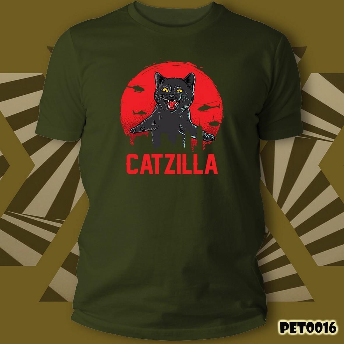 Cats Catzilla t-shirt cotone unisex stampa gatti