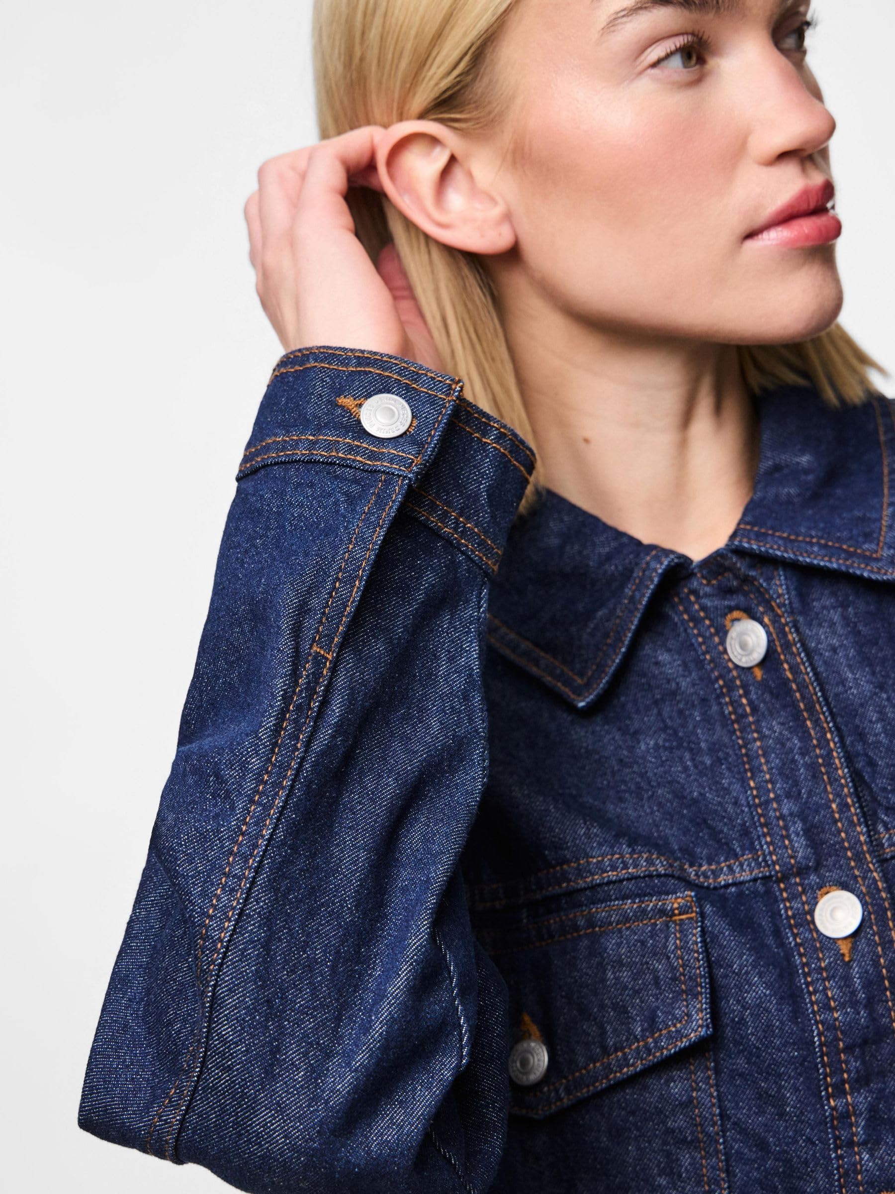 Pieces Pcelma giacca denim donna vestibilità comoda