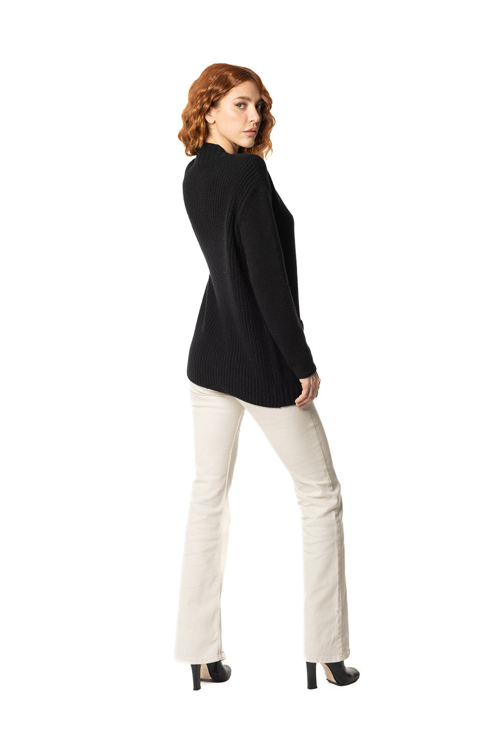 Vittoria Paci cardigan cashmere donna nero asimmetrico