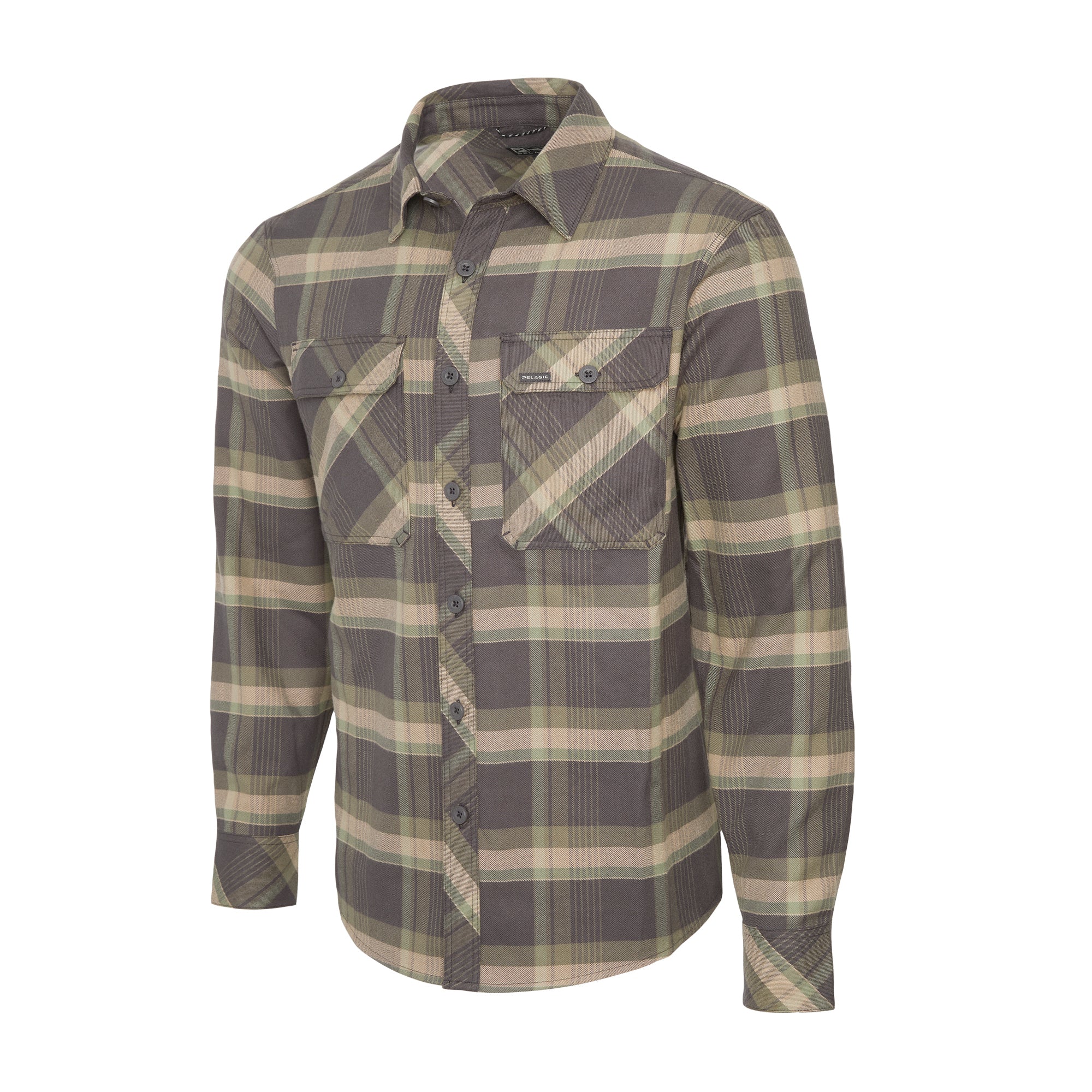 Pelagic Faroe camicia flanella uomo Mangrove cotone bio