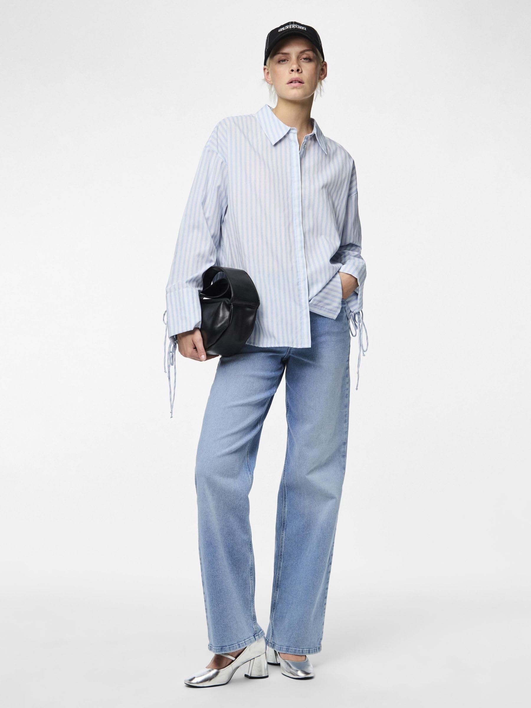 Pieces Pcsage camicia donna Nantucket Breeze vestibilità oversize