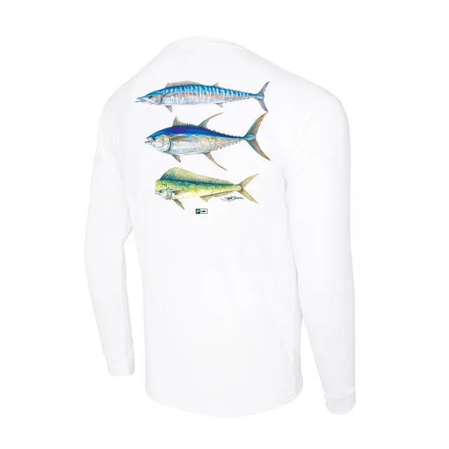 Pelagic Aquatek Goione Three Peat maglia bianca UPF 50+