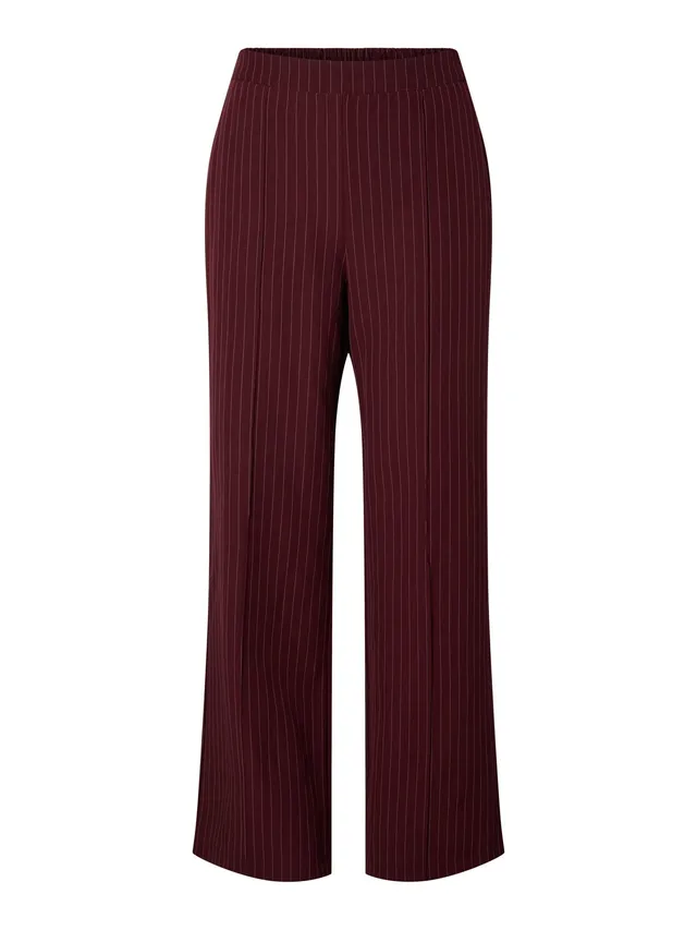 Pieces Pcbozzy HW Wide pantaloni donna a righe vita alta