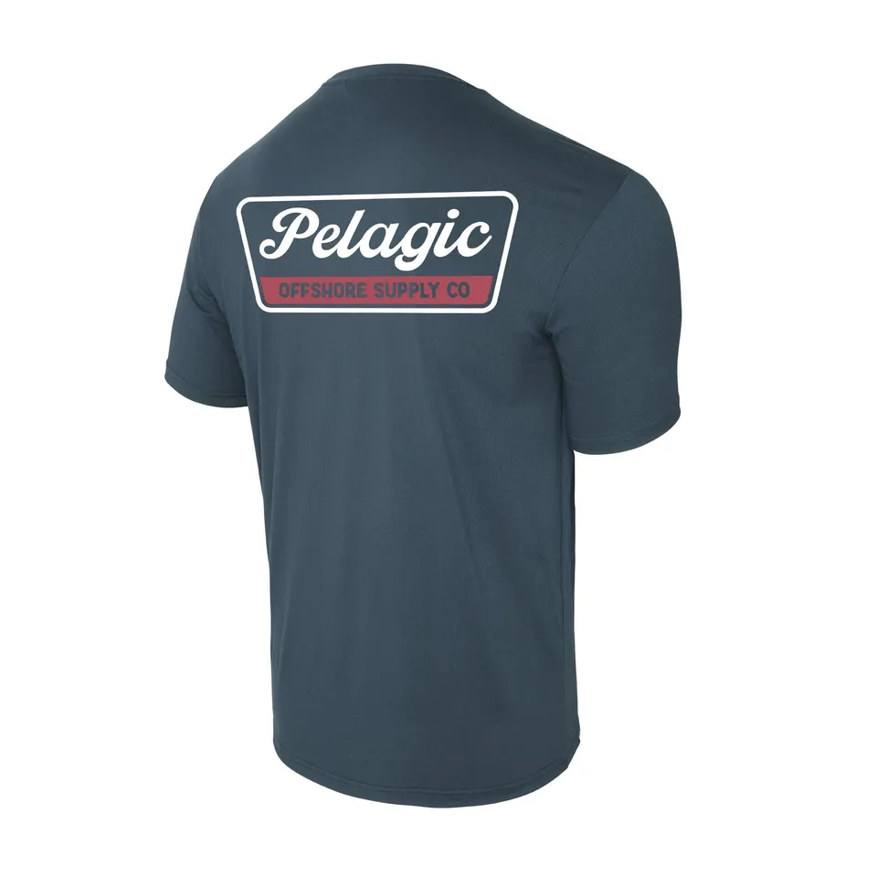 Pelagic Freespool Dockline t-shirt blu navy UPF 50+ traspirante