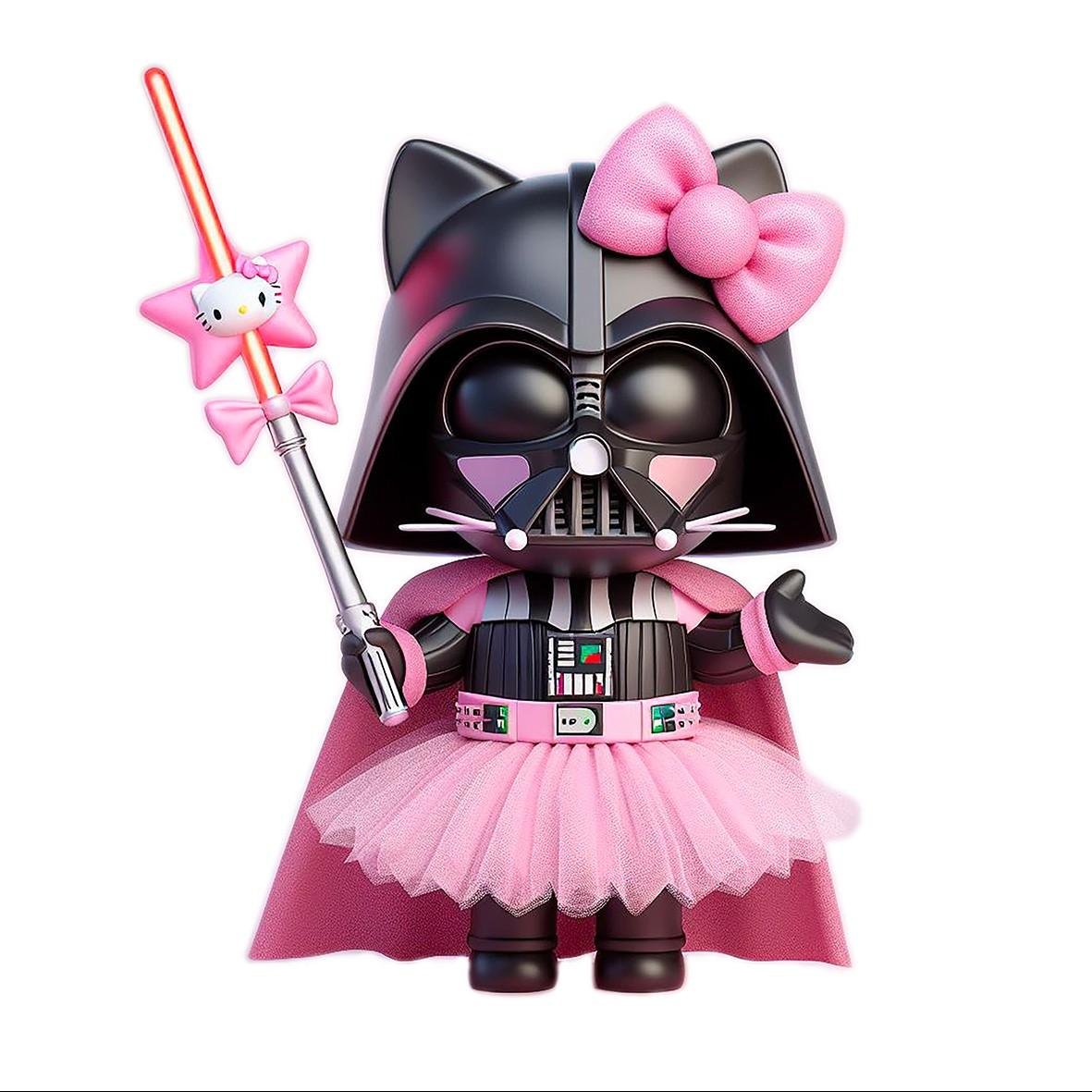 Matrix Music Store Rex Kitty-Vader Sword t-shirt unisex cotone