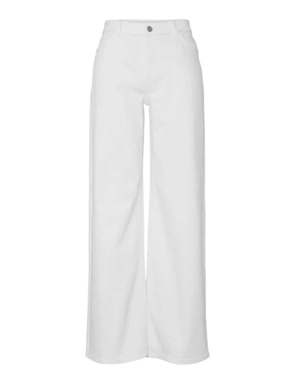 Pieces Pcsilke MW Wide Colered Jeans Noos BC bianco 33W/32L gamba larga