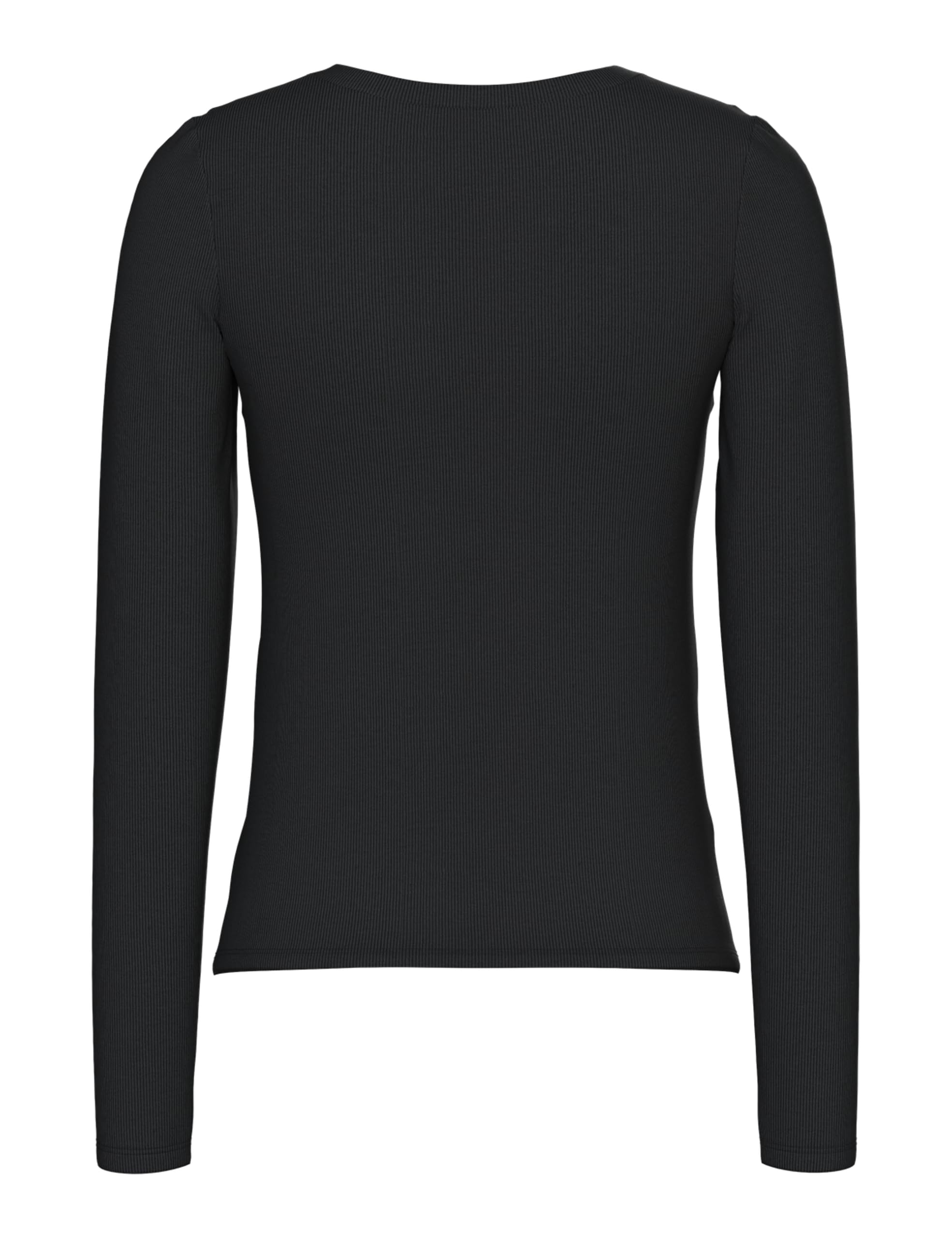 Pieces Pcmay LS Top Noos BC top S nero maniche lunghe