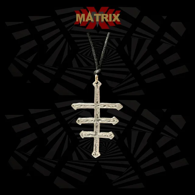 Matrix Music Store Cross Gargoyle ciondolo zamak con cordino
