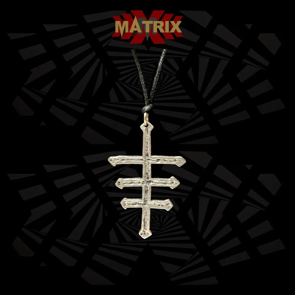 Matrix Music Store Cross Gargoyle ciondolo zamak con cordino