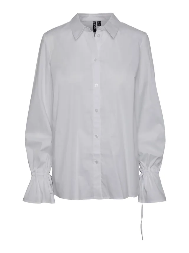 Pieces camicia donna maniche lunghe dritta
