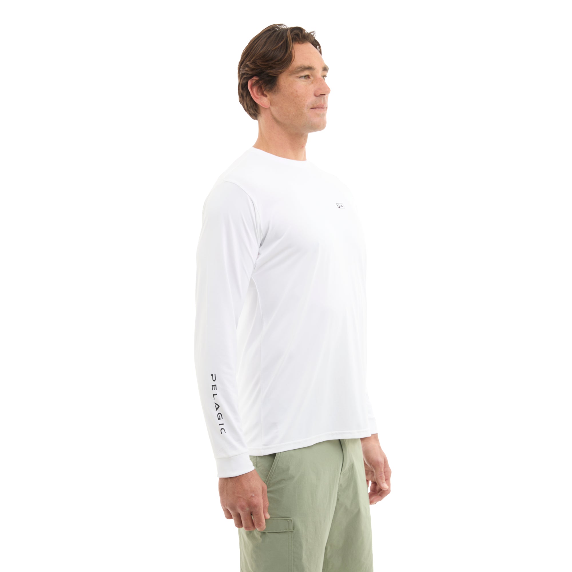 Pelagic Aquatek Goione Three Peat maglia bianca UPF 50+