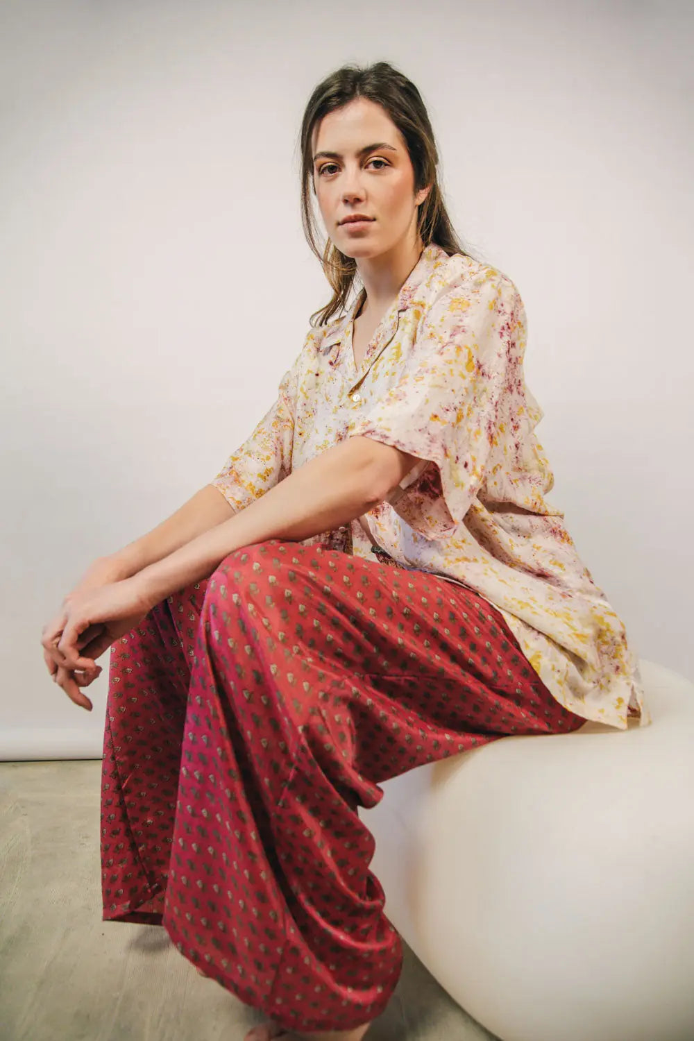 el.residu Madhu Sari 16 pantaloni S/M sari vintage