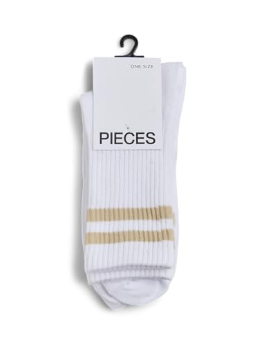 Pieces Pccally Socks Noos calzini bianco strisce menta