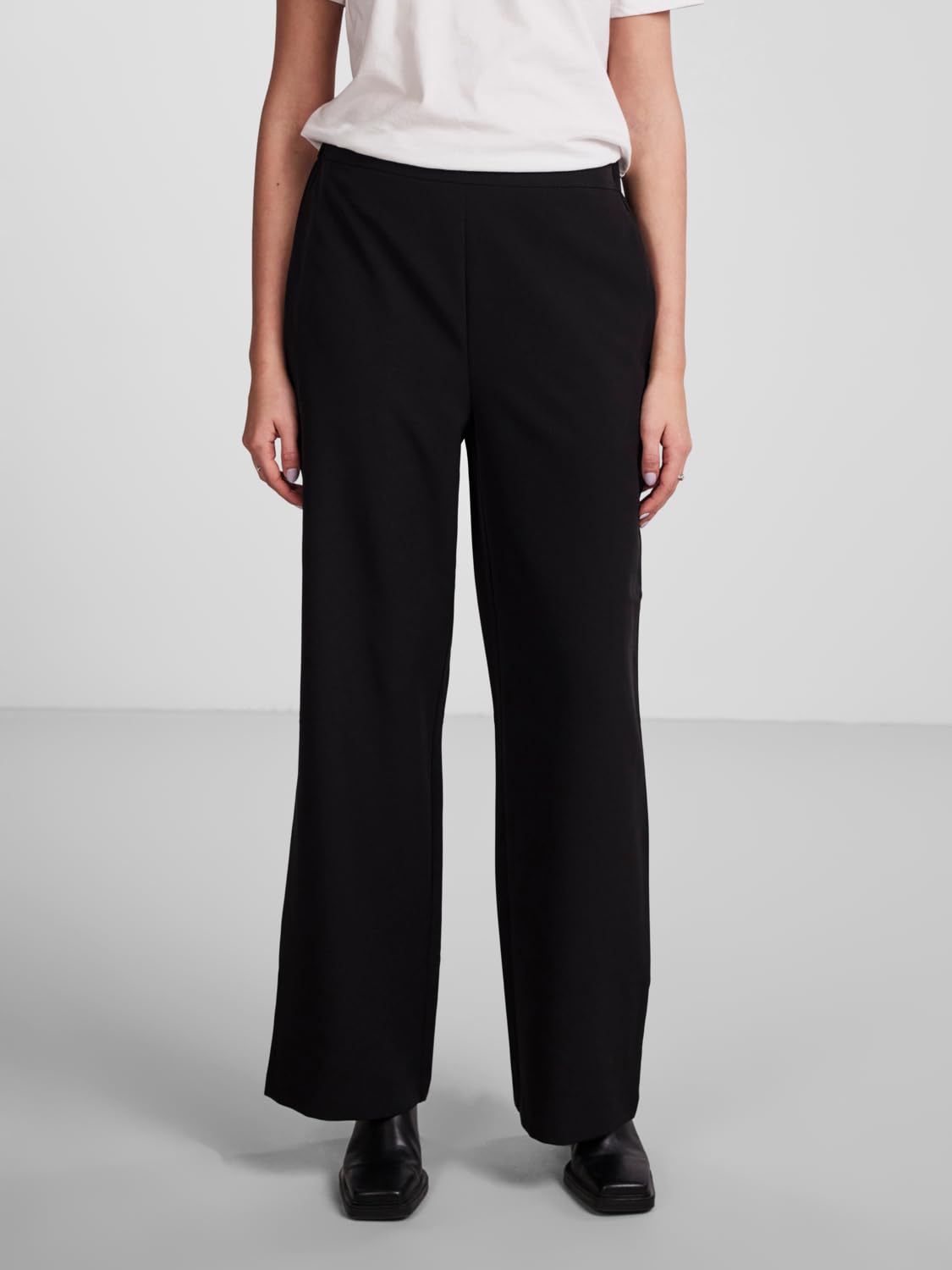 PIECES Pcbozzy HW Wide Plain Pant Noos BC pantaloni neri