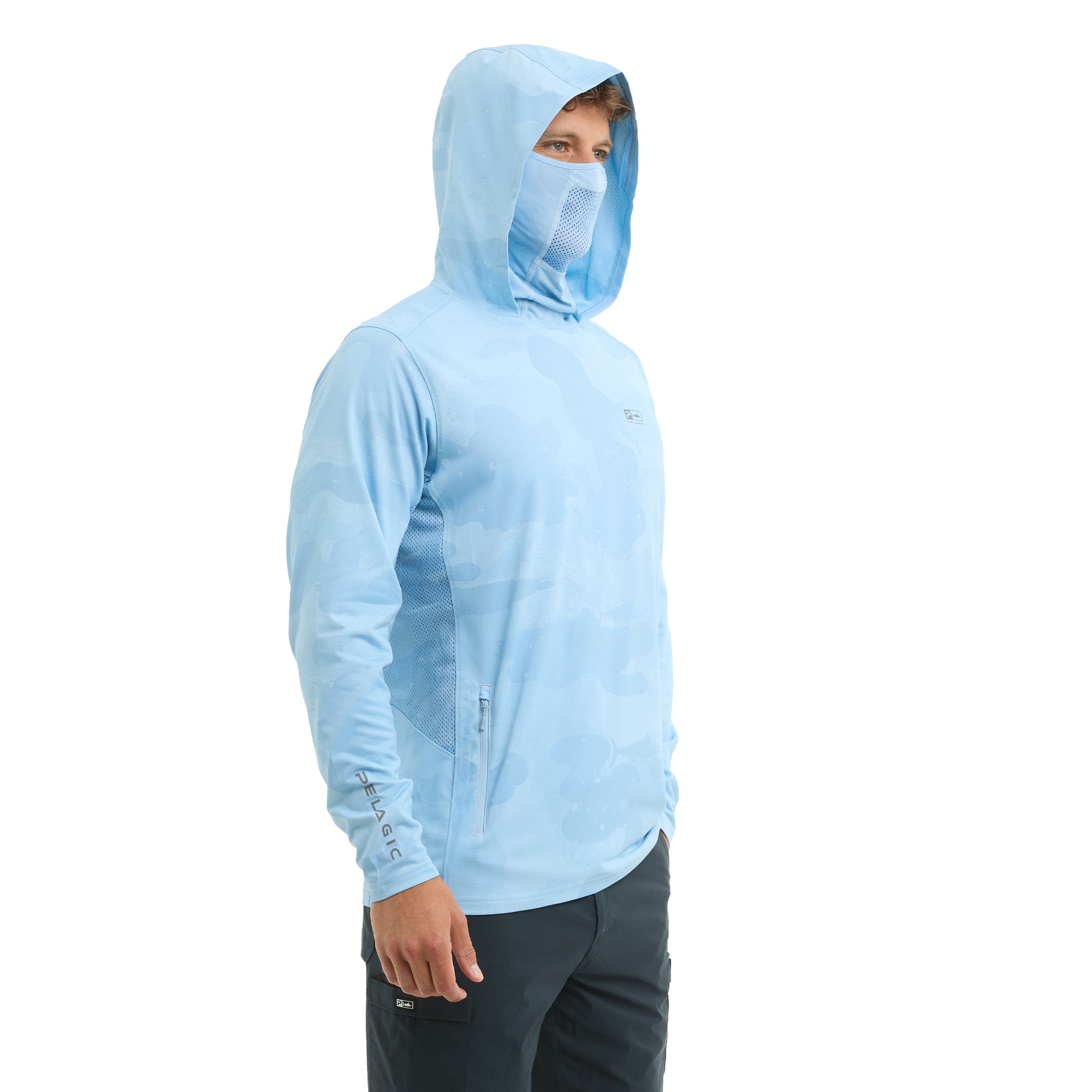 Pelagic Exo-Tech felpa uomo light blue UPF 50+