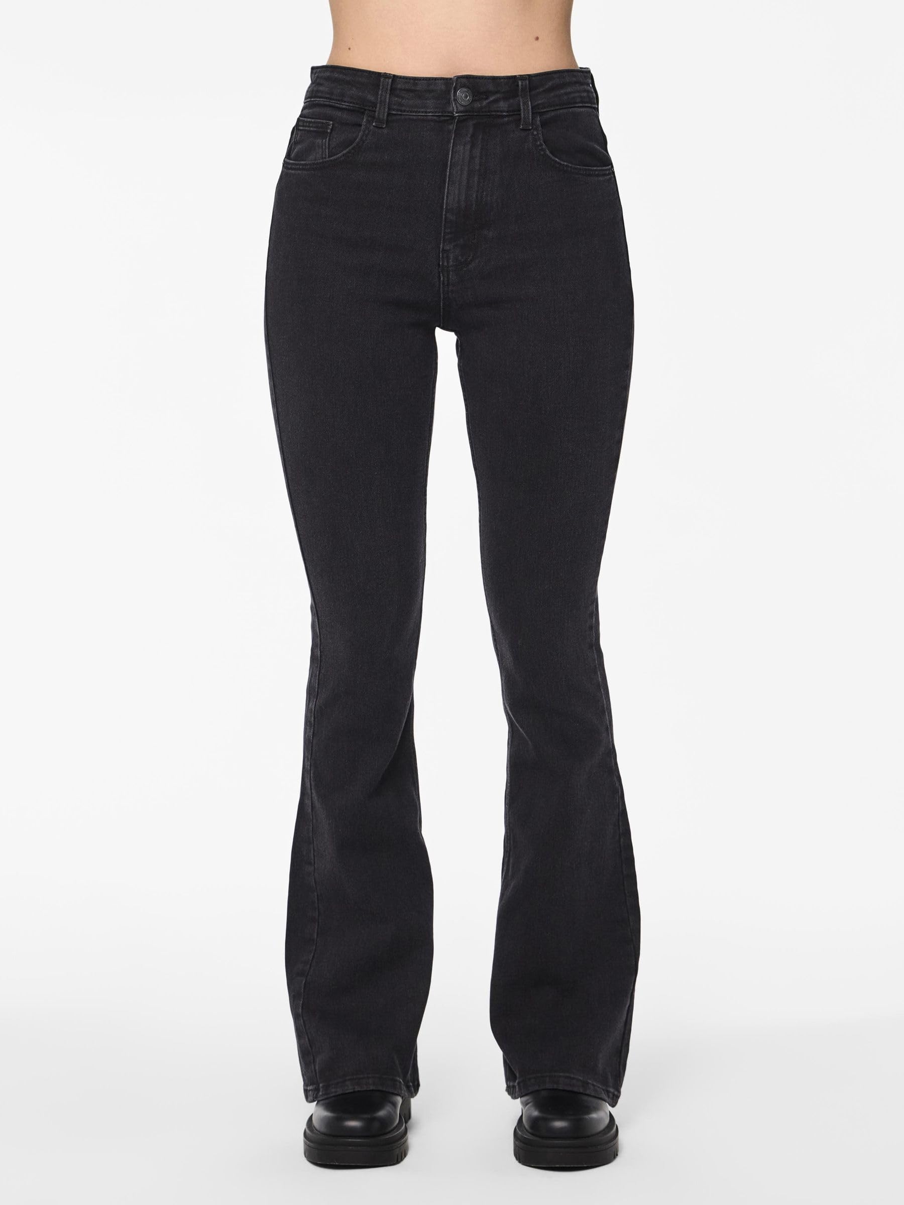PIECES Pcpeggy jeans flare donna XL vita alta