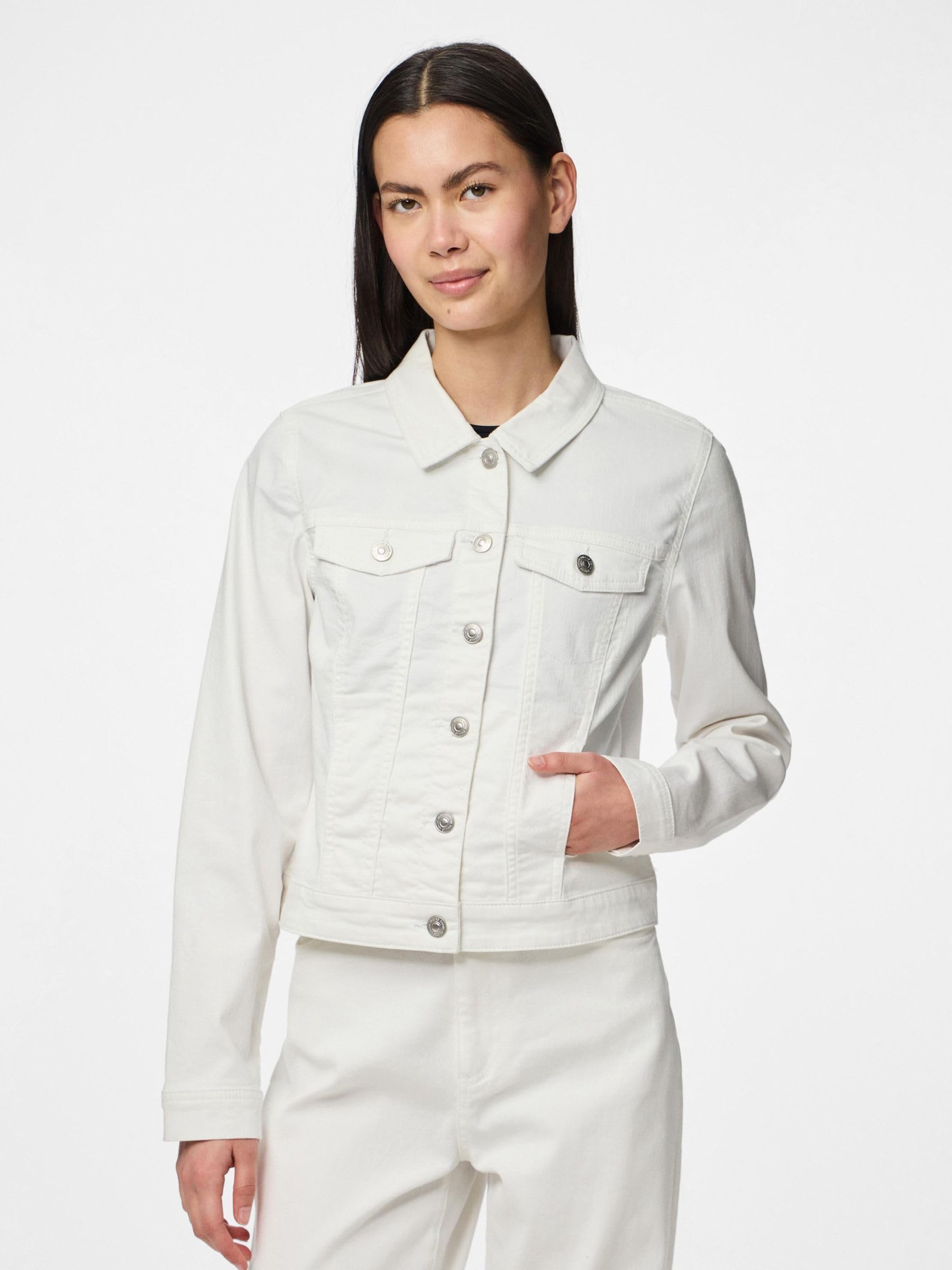 Pieces Pcoia giacca denim donna taglia S cotone