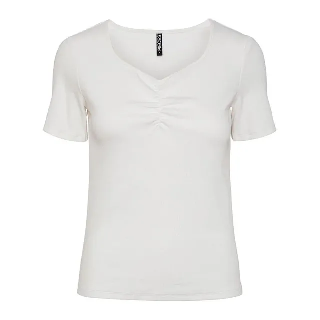 Pieces Pctania SS Top Noos BC t-shirt bianca cotone