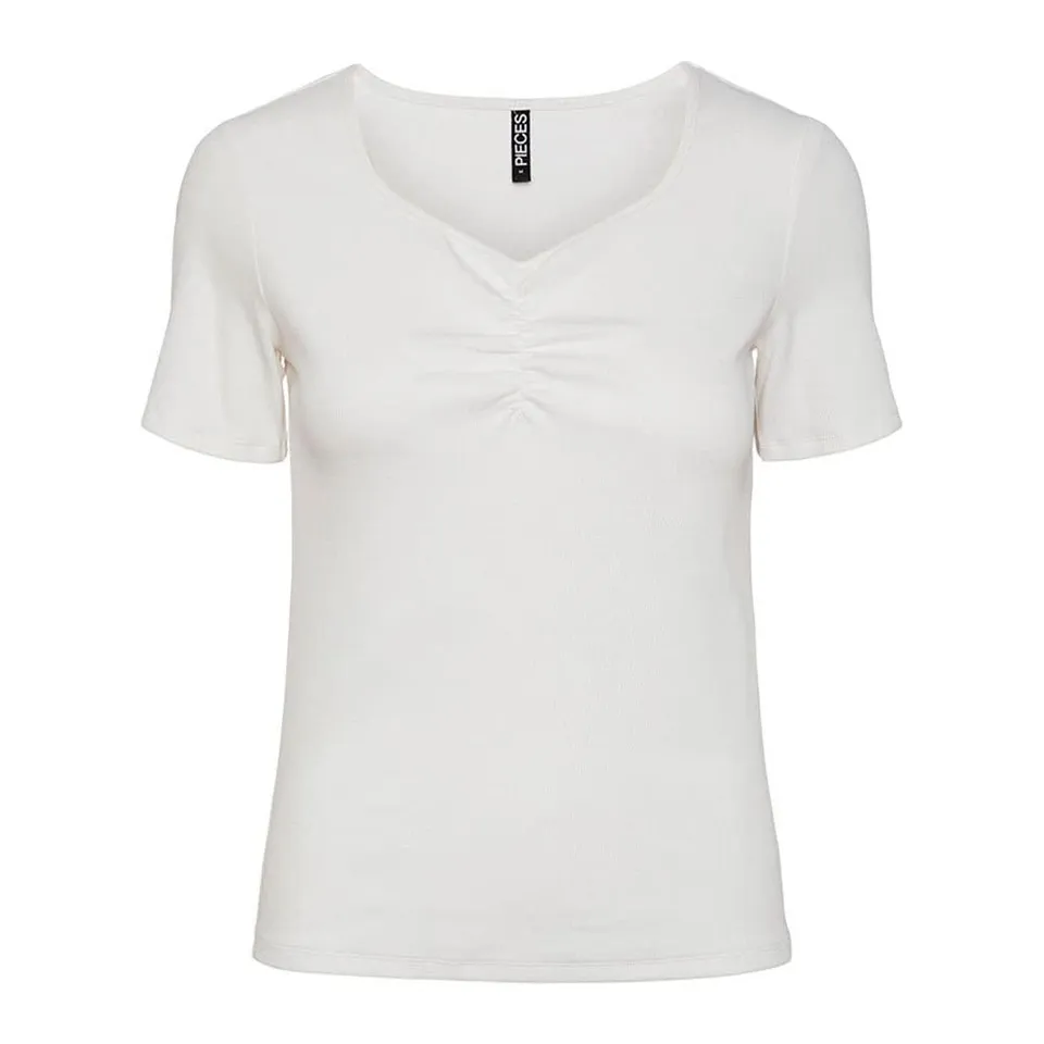 Pieces Pctania SS Top Noos BC t-shirt bianca cotone