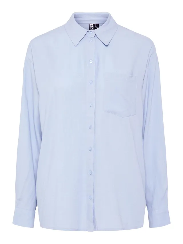 PIECES Pcpia LS Loose Shirt Pwp Mm Noos Camicia M Blu