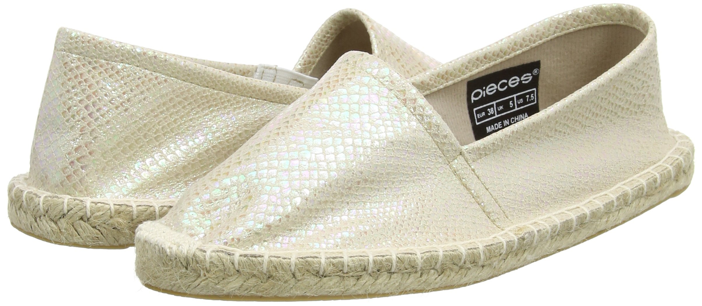 Pieces Haisha Espadrillas donna pitonato bianco 38