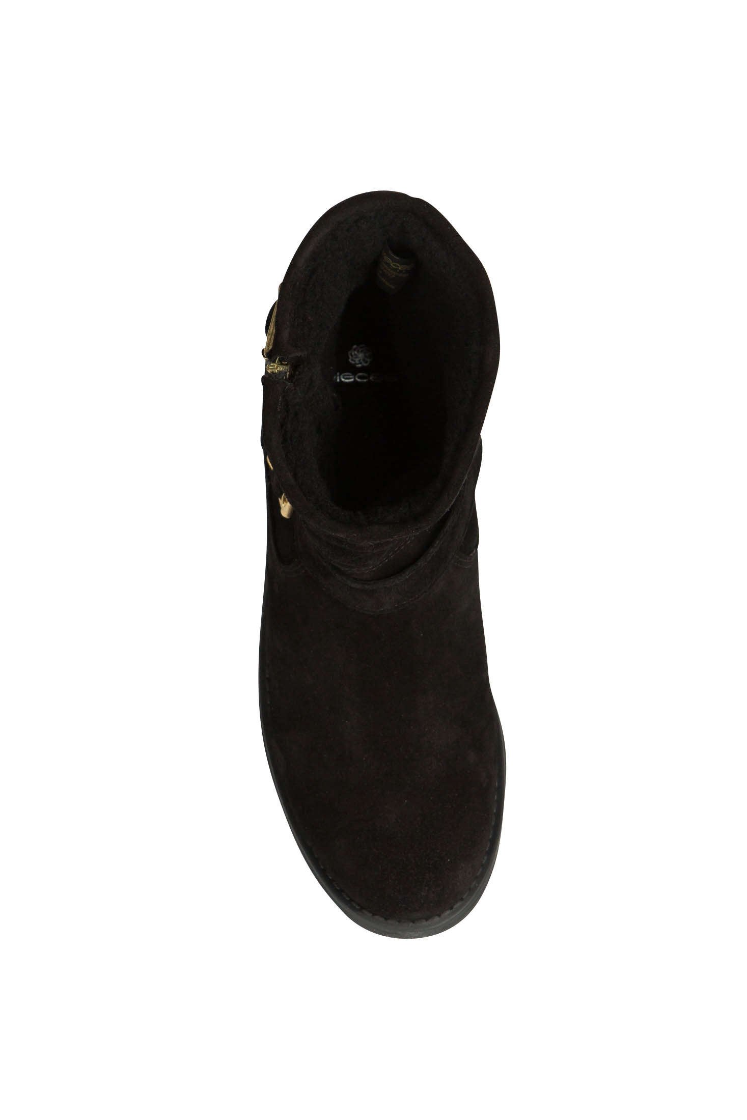Pieces Iza Zipper Boot stivaletti donna neri pelle con zip