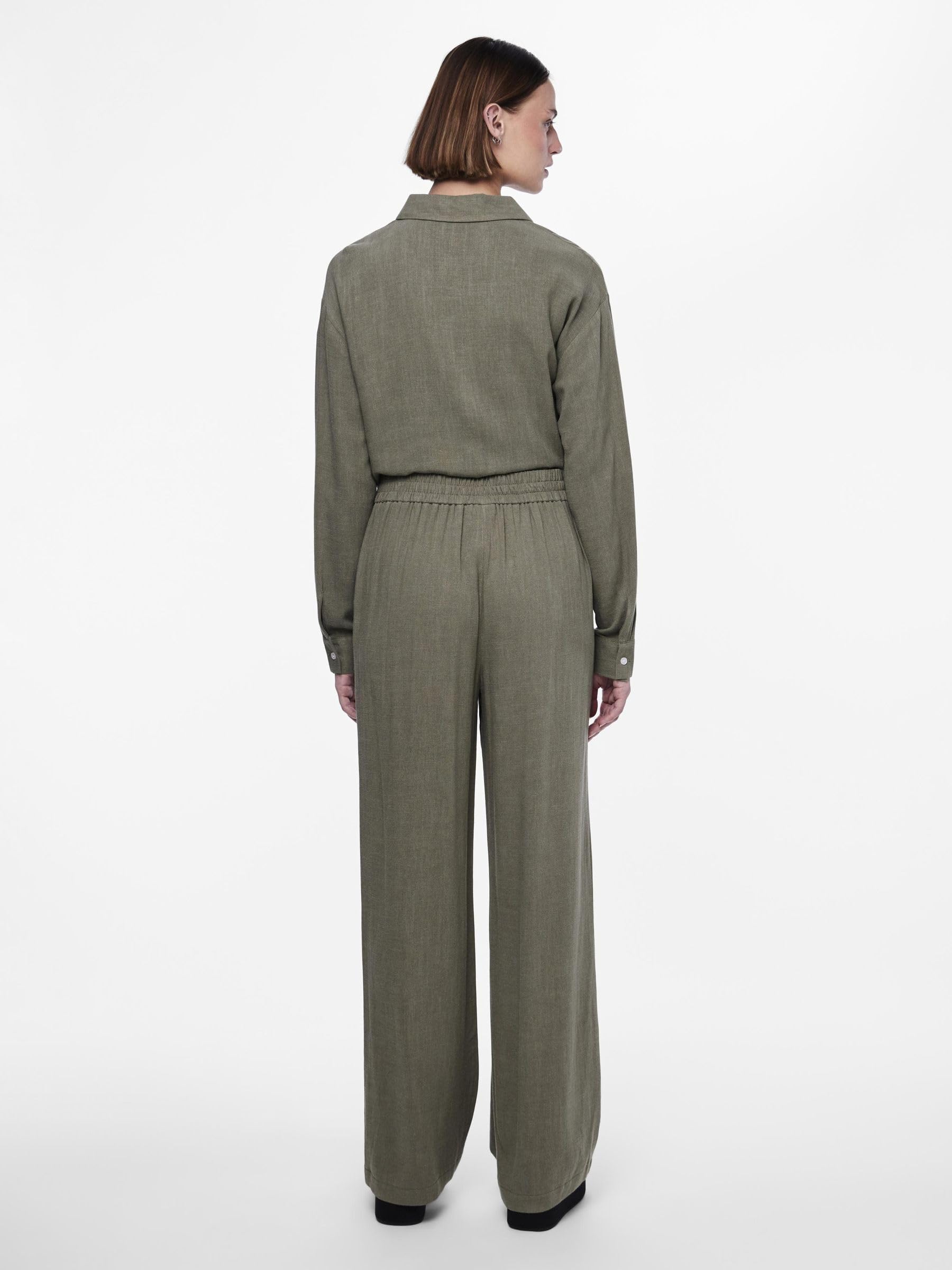 Pieces Pcvinsty HW Linen Pant Noos pantaloni in lino