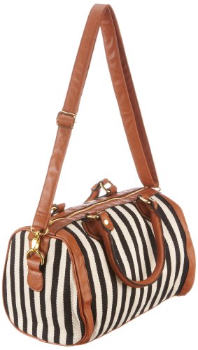 Pieces & Peace Earla Stripe Canvas borsa a mano tela a righe