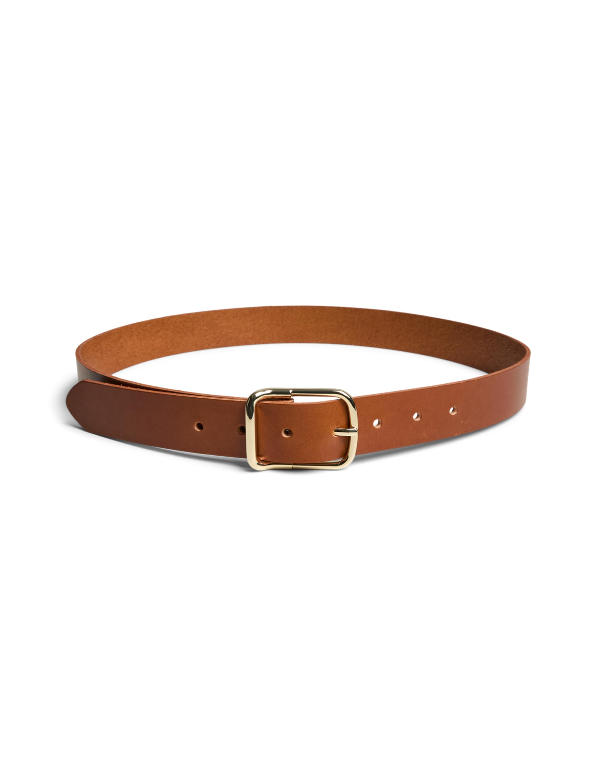Pieces & Peace Pcfussa Leather Jeans Belt cintura cognac oro 85 cm