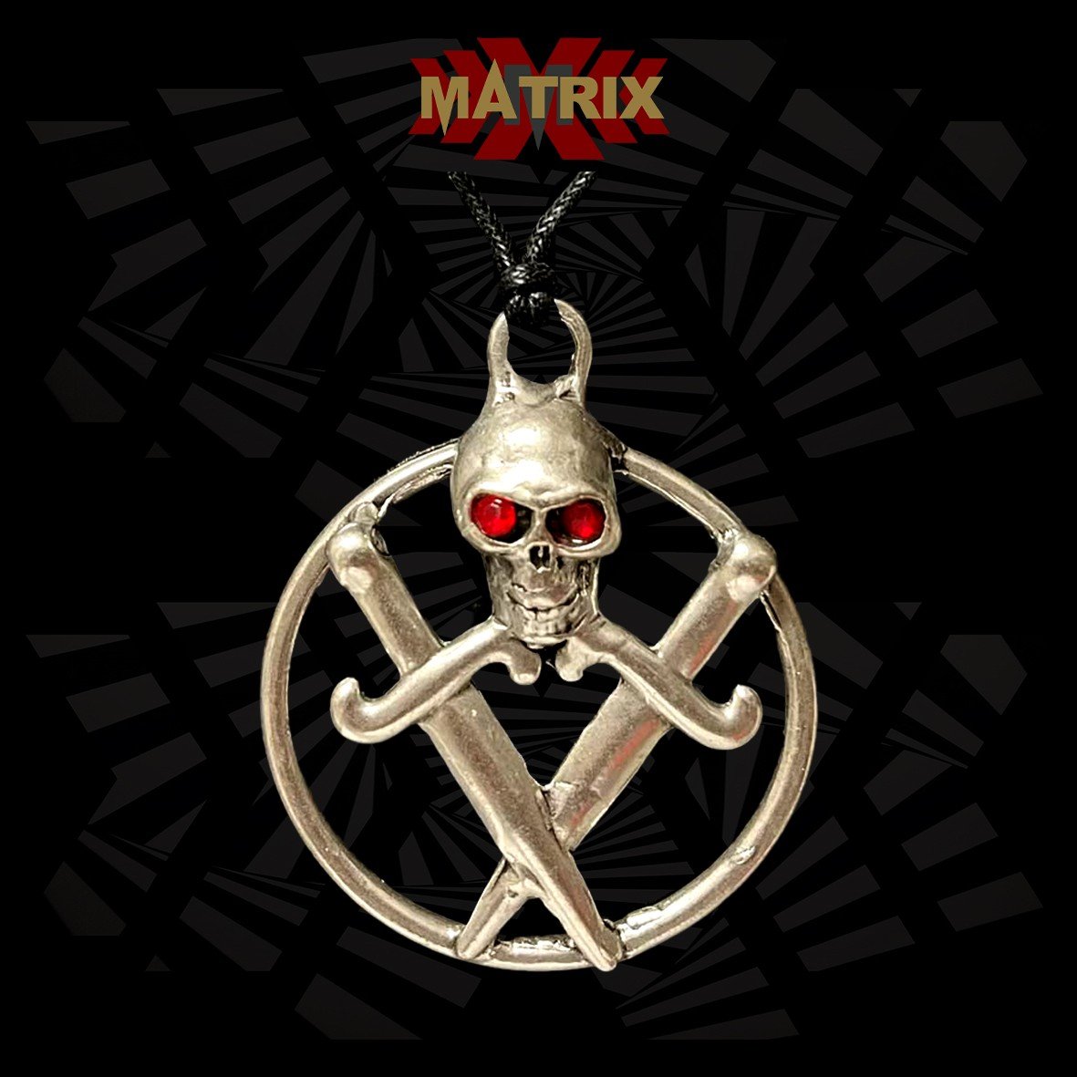 Matrix Skull-Sword-Red Eye ciondolo zamak con cordino