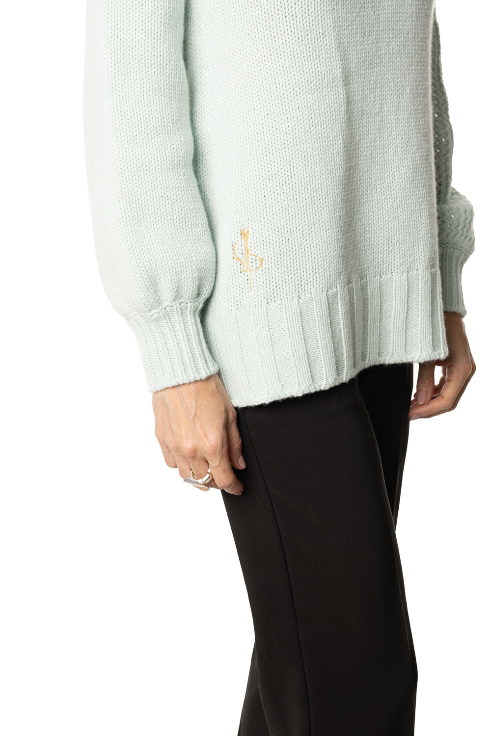 Vittoria Paci Dolcevita Cashmere Verde Acqua Donna