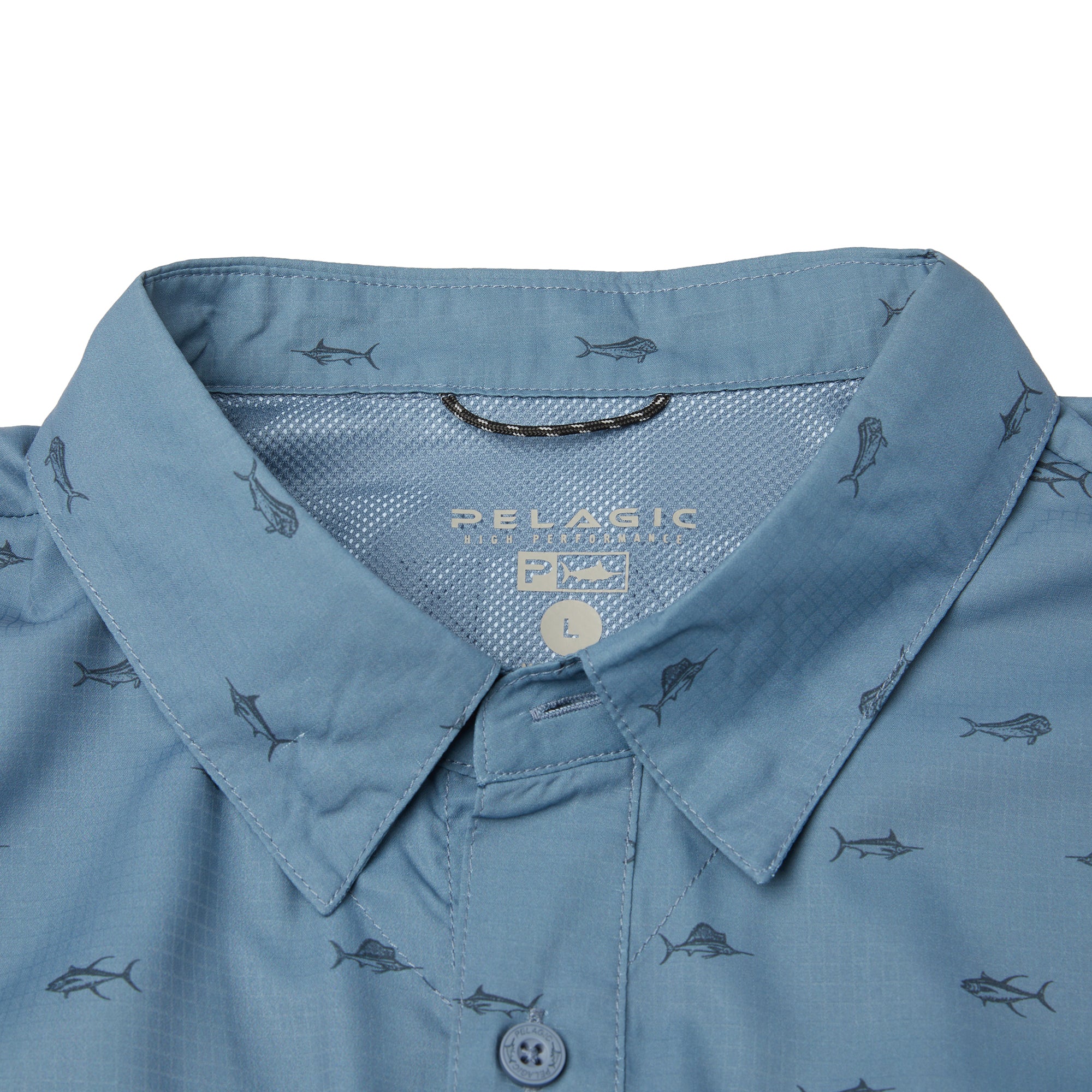 Pelagic Keys Tiny Fish camicia pesca uomo petrolio UPF 50+