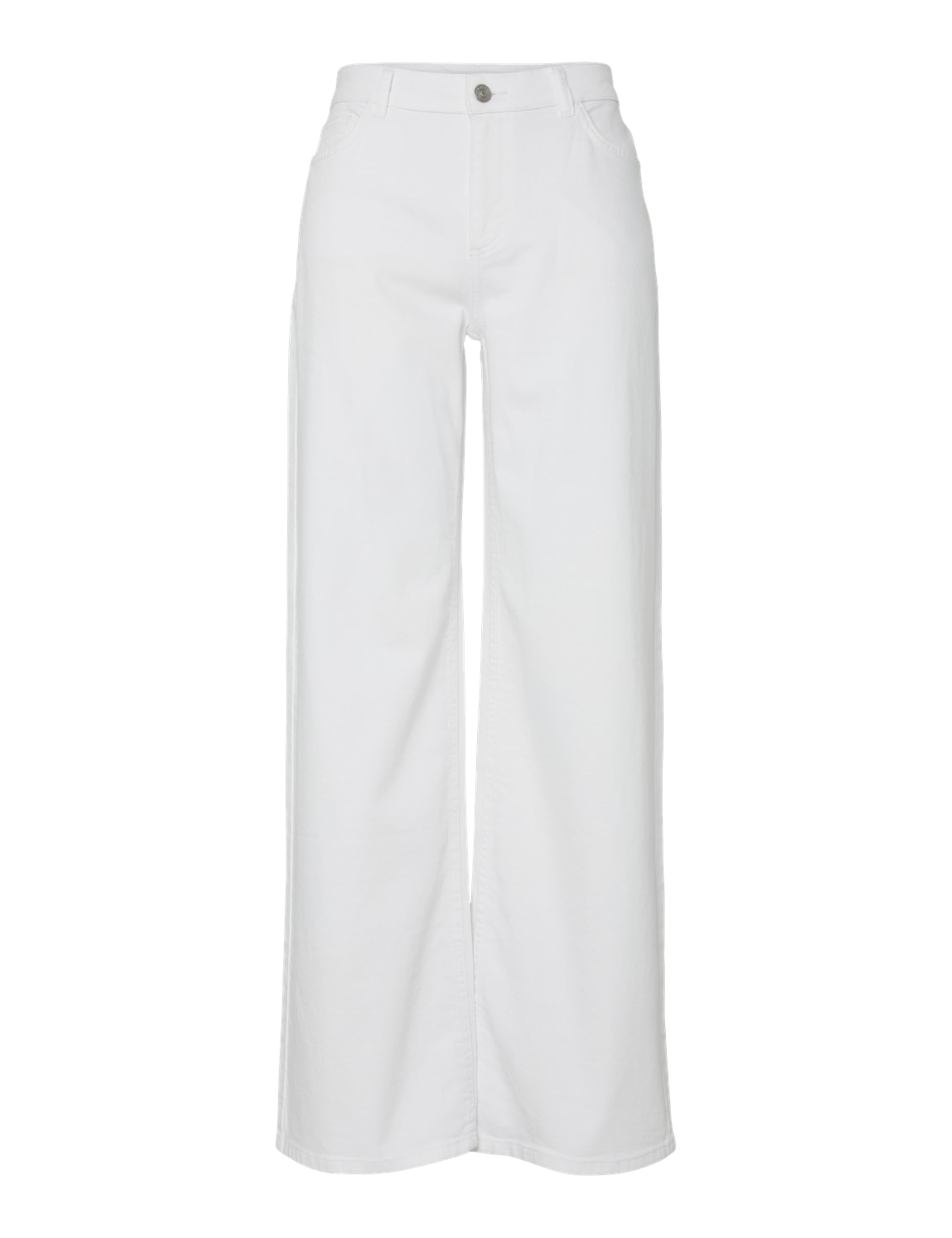 Pieces Pcsilke MW Wide Colered Jeans Noos BC bianco 33W/32L gamba larga
