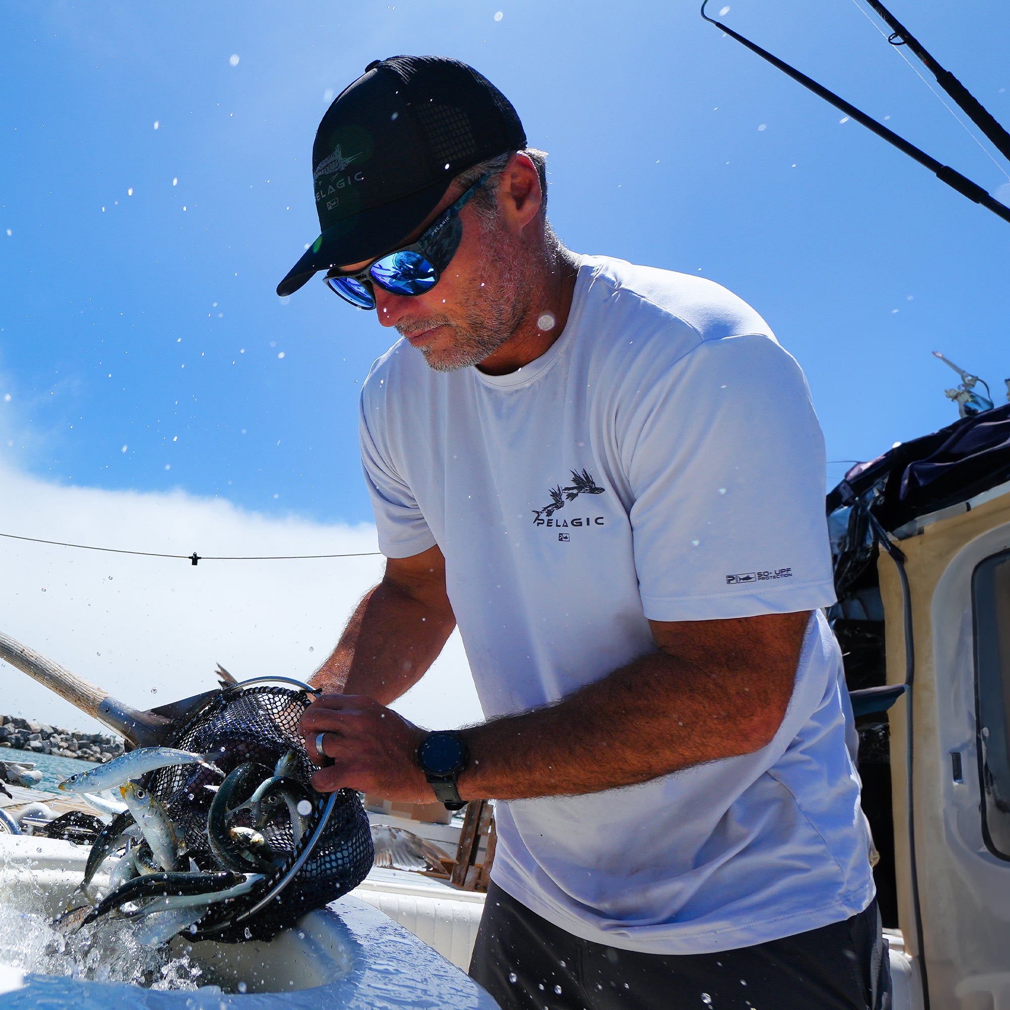 Pelagic Navigator occhiali da pesca vetro oro nero opaco