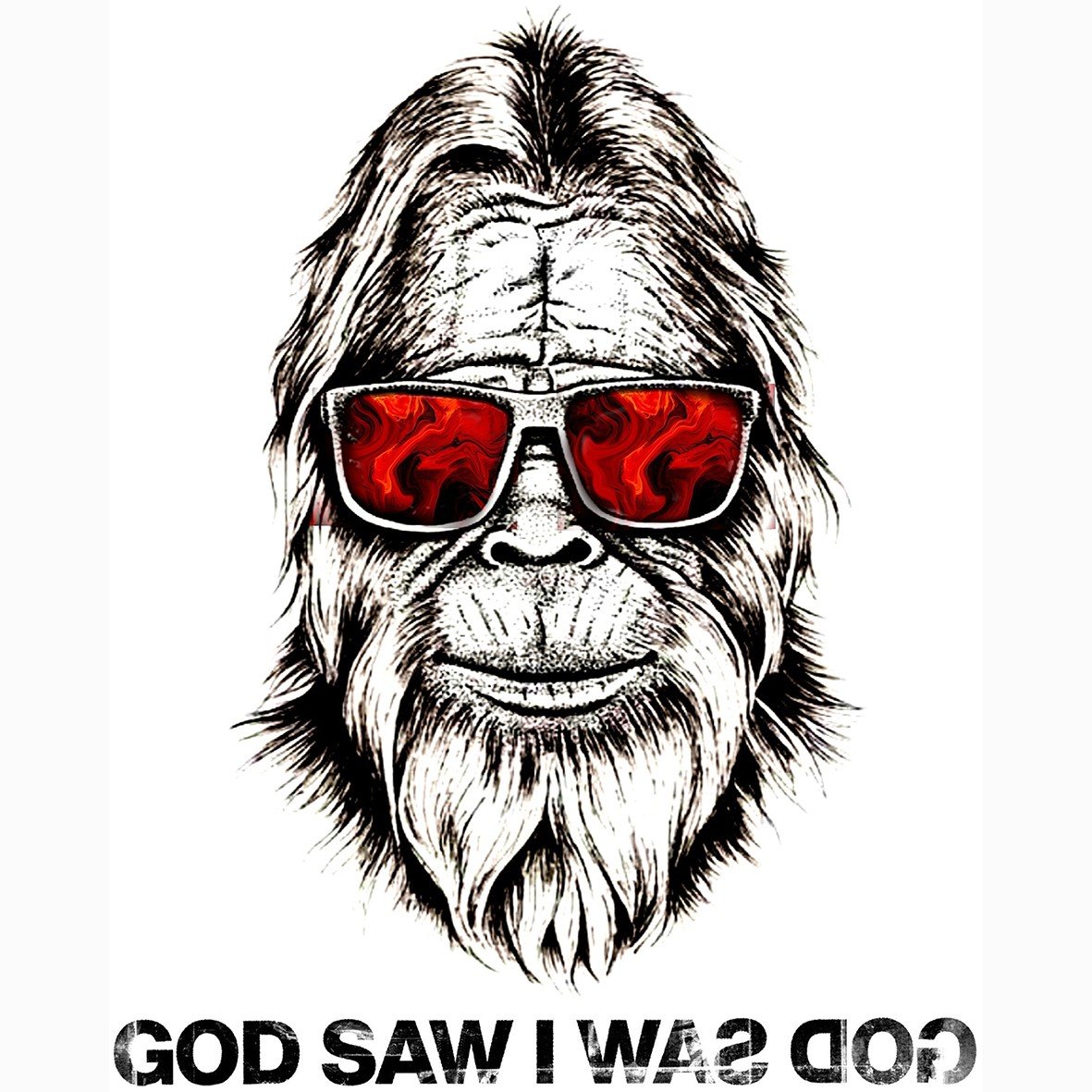 God Saw I Was Dog Ape t-shirt cotone organico