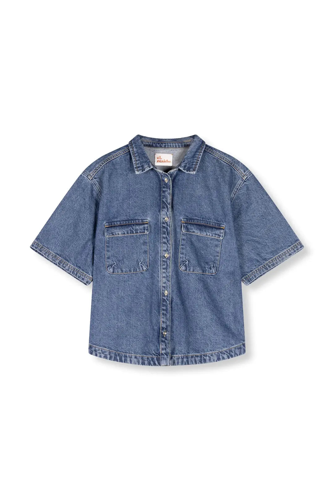 el.residu Ice 1 camicia denim S/M blu cotone
