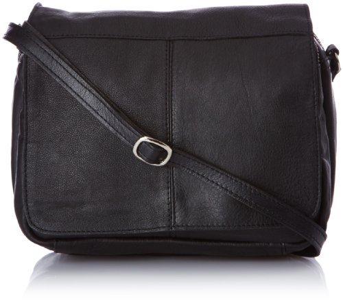 Pieces Siff Leather Cross Over borsa tracolla nera