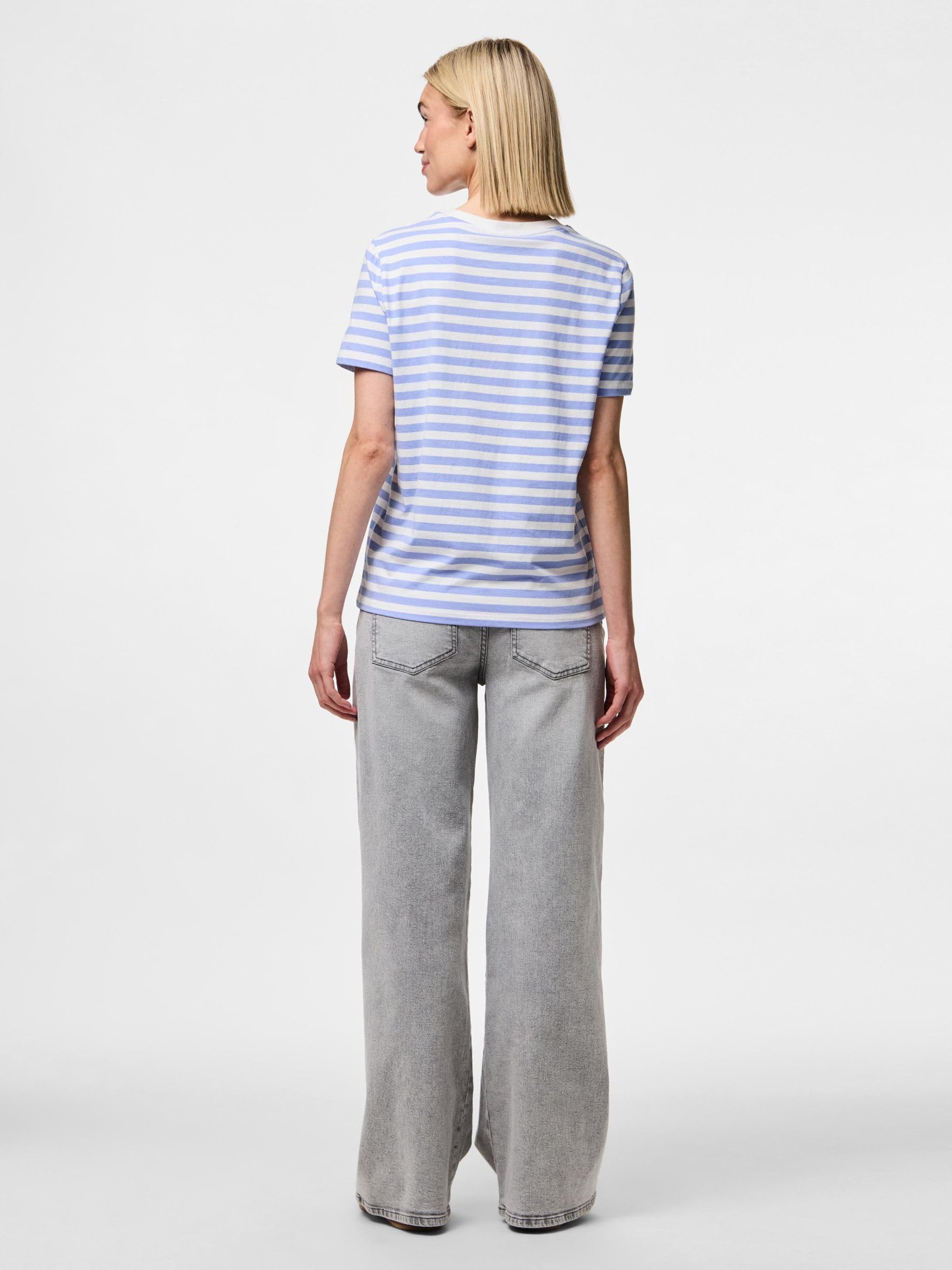 PIECES Pcria T-Shirt Donna Rigata Cotone