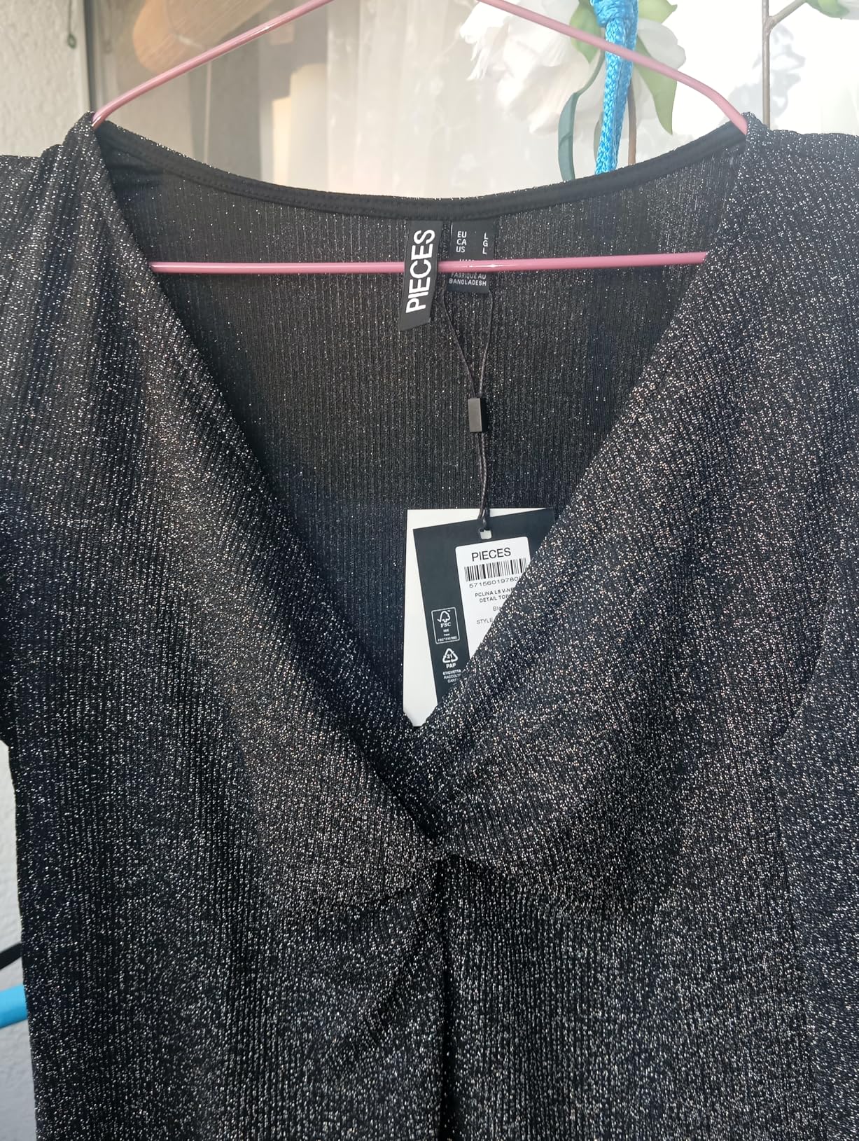 PIECES Pclina LS V-Neck maglia donna S maniche lunghe