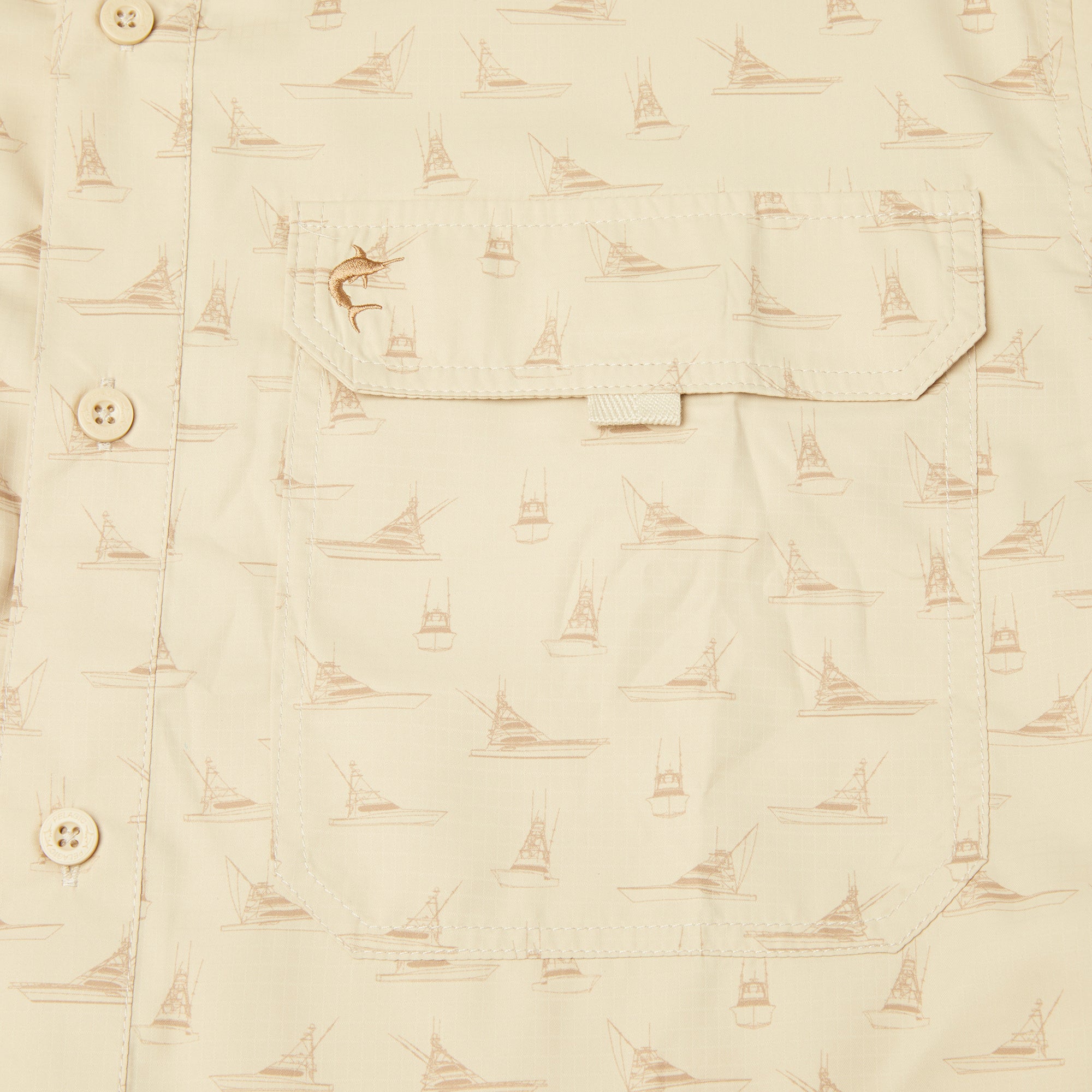 Pelagic Keys Tiny Boats camicia pesca uomo sabbia UPF 50+