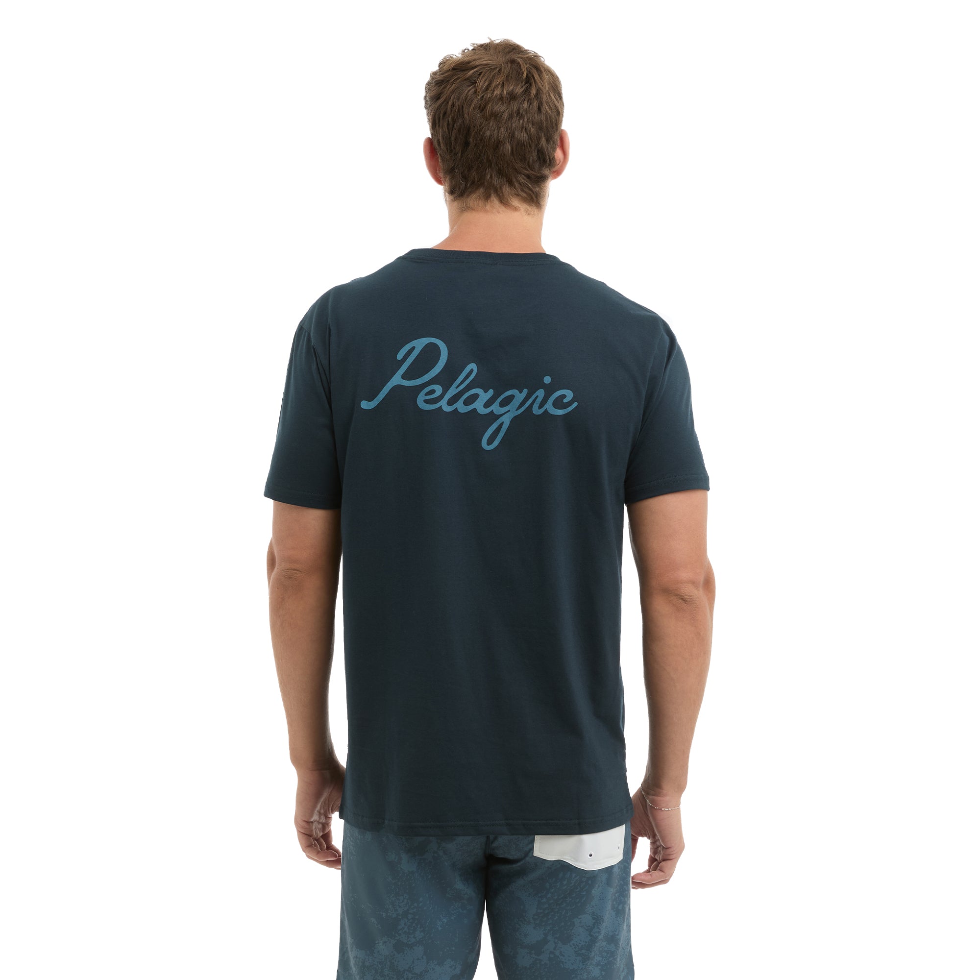 Pelagic Lines In t-shirt uomo blu navy in cotone