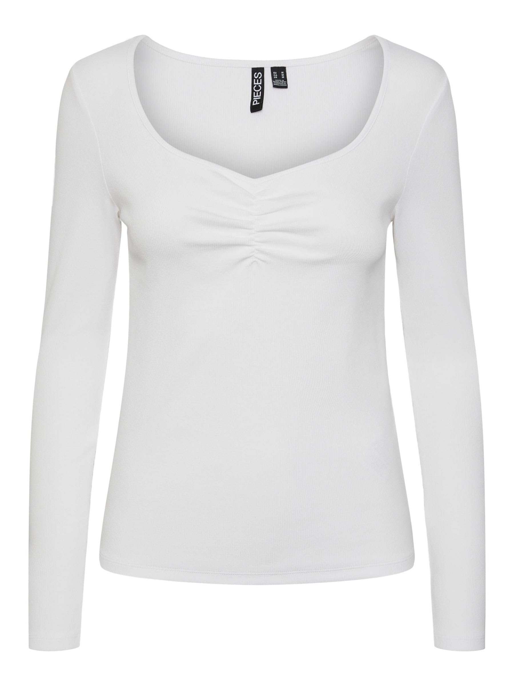 PIECES PCTANIA maglietta maniche lunghe donna cotone