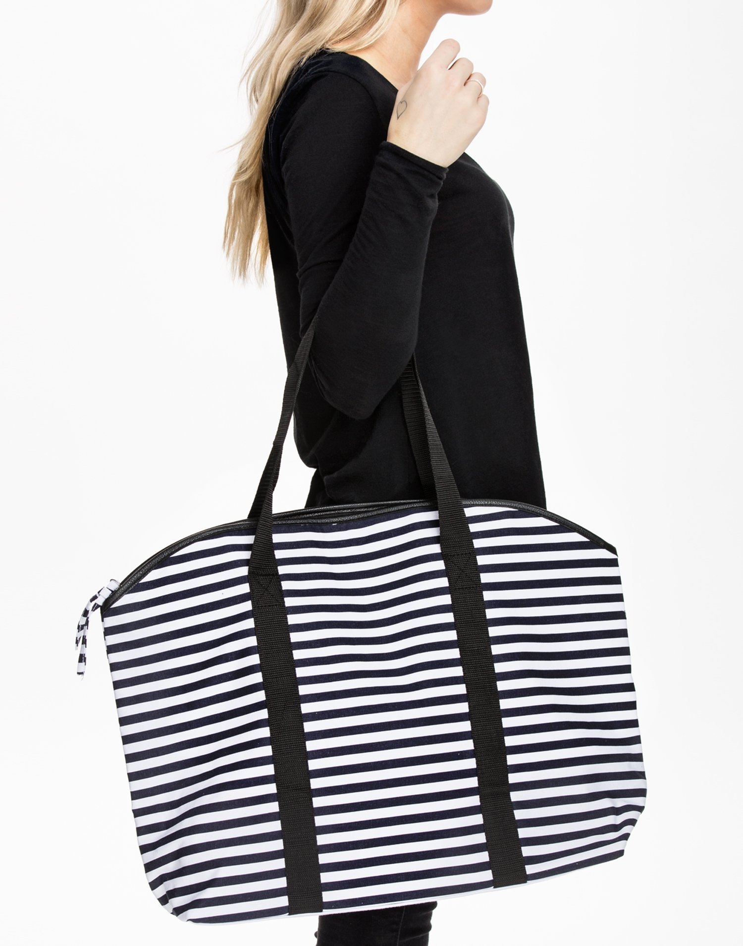 Pieces Psleona Net Print borsa donna a righe