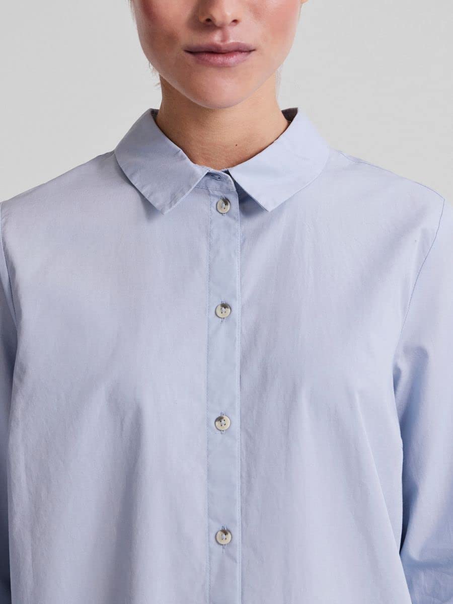 Pieces Pcnoma LS Long Shirt Noos camicia donna L blu bio