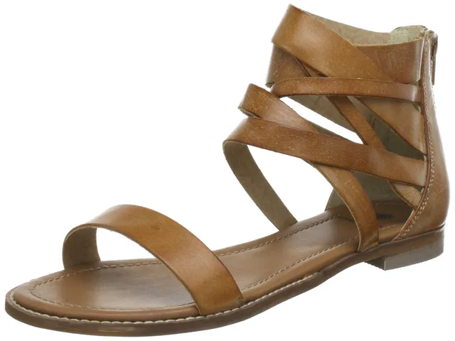 Pieces Connie Leather Cognac 17047415 Sandali Donna Pelle