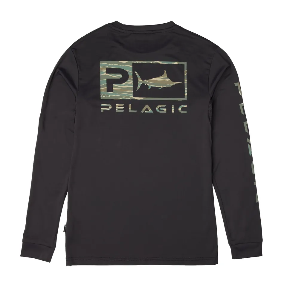 PELAGIC Youth Aquatek Wahoo Icon maglia ragazzo grafite manica lunga